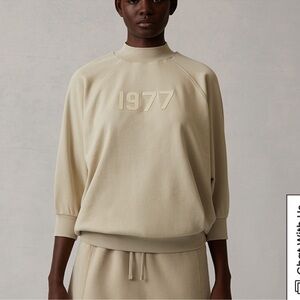 Essentials Fear Of God 1977 Wheat 3/4 Mock Neck Sweatshirt